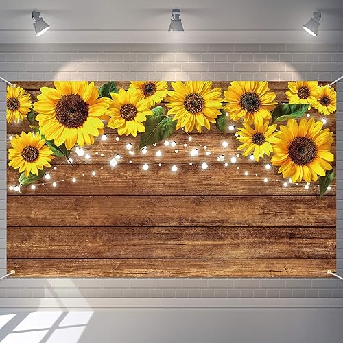 Fondo rústico de girasoles para fotografía, fondo marrón, fondo de pared para estudio fotográfico, decoración del hogar, suministros para fiestas