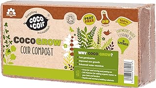 COCO & COIR Coco Soil Coconut Fibre. 100% Natural Organic Coconut Coir Compost Brick - Coco Grow (9L)