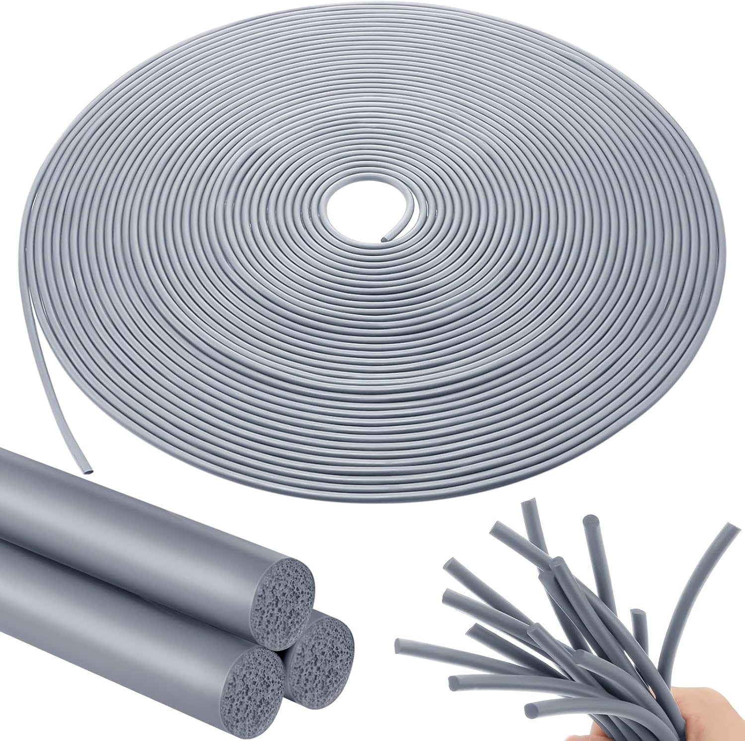 Frienda Backer Rod Foam Rubber Caulk Saver Concrete Expansion Joint Filler Weather Strip Seal for Gaps and Joints (Black,1/2 Inch x 100 ft)