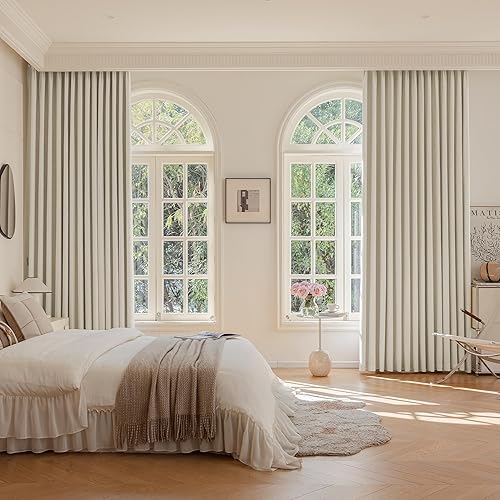 Miniatura 5 de Natural Linen Pinch Pleated Blackout Curtains 2 Panels 40"Wx84"L inches Long for Bedroom Living Room Thermal Insulated Room Darkening Pinch Pleat