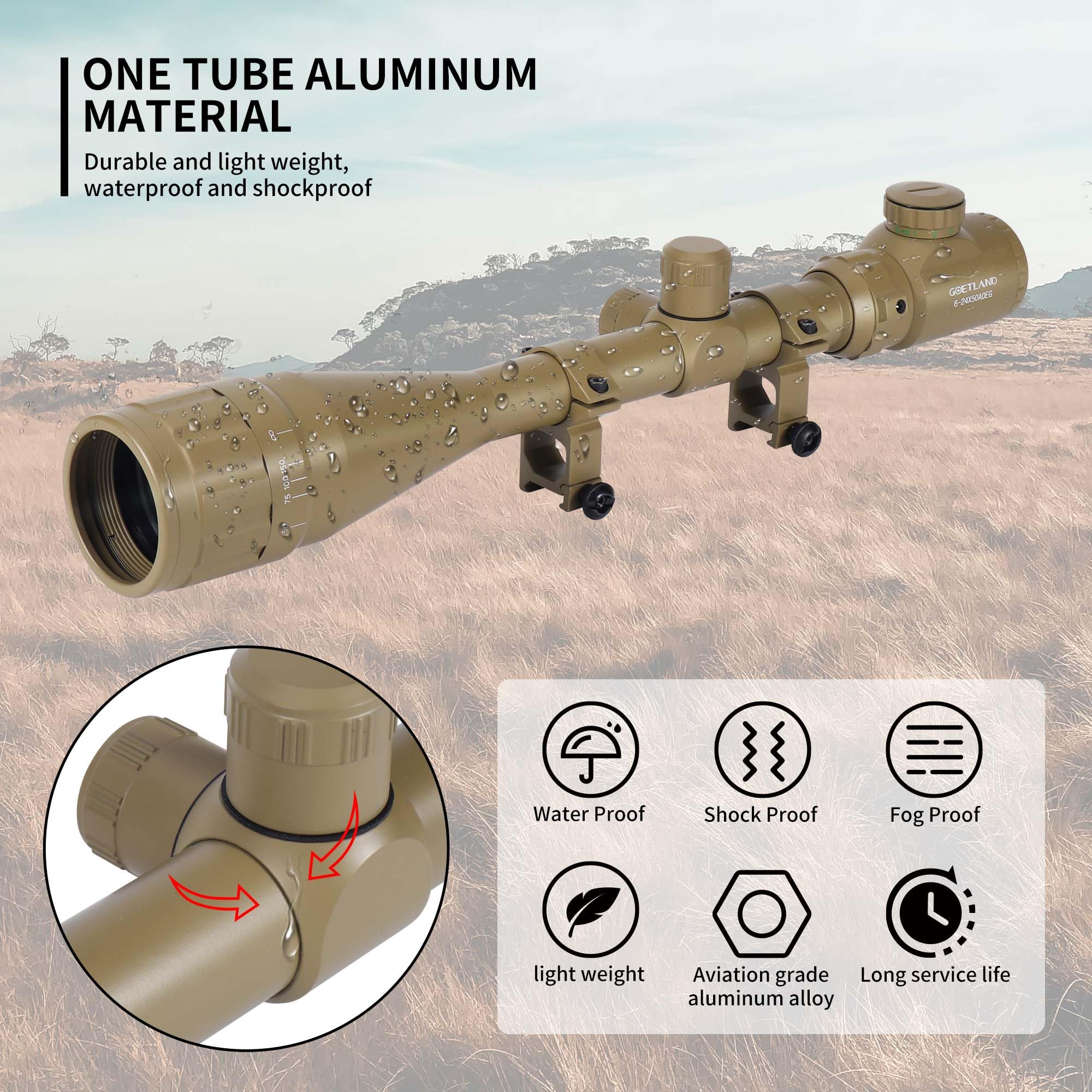 Amazon.co.jp: Goetland 光学照準器 ライフルスコープ 6-24x50 AOEG