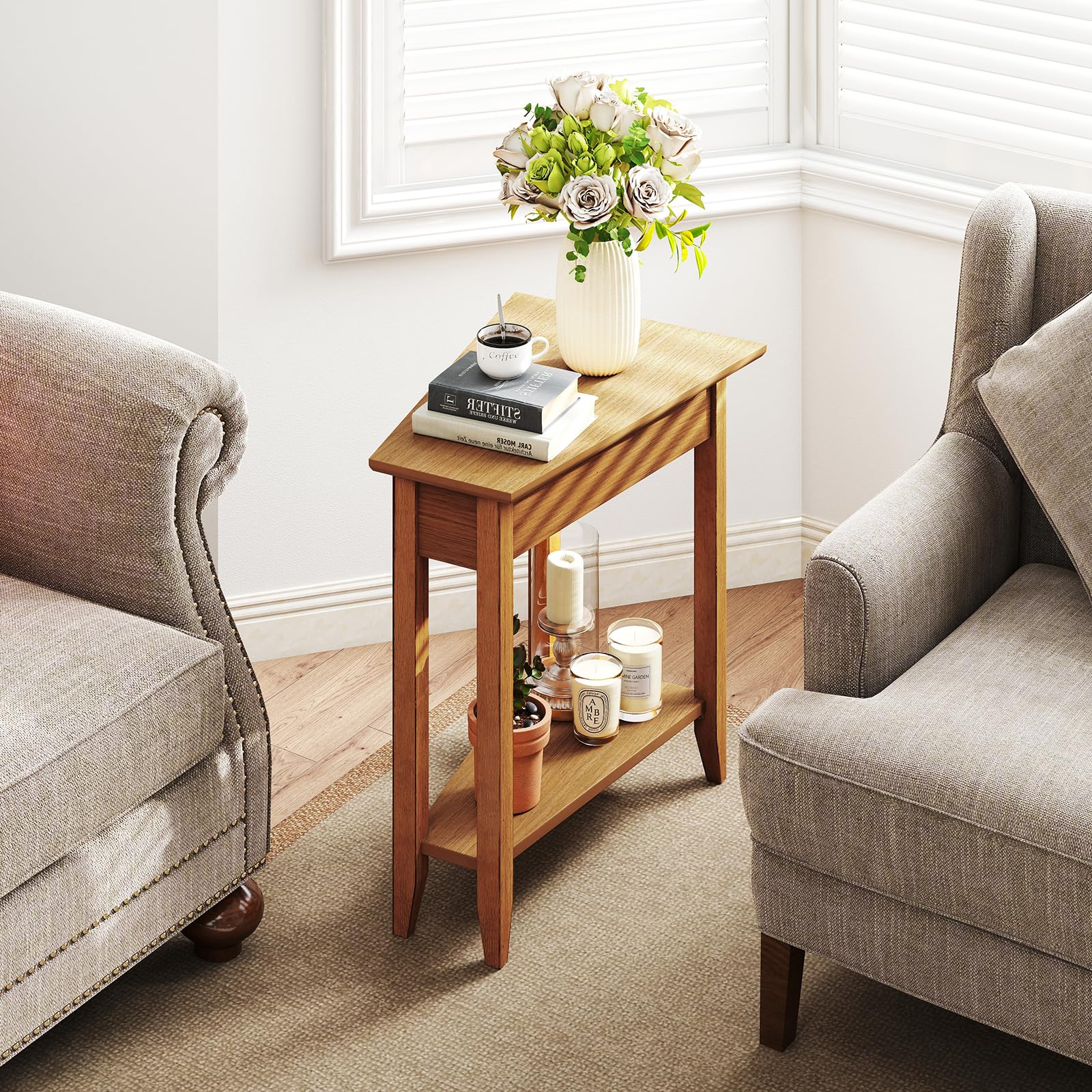 Amazon.com: Giantex Wedge End Table, Triangle Side Table  display picture 1