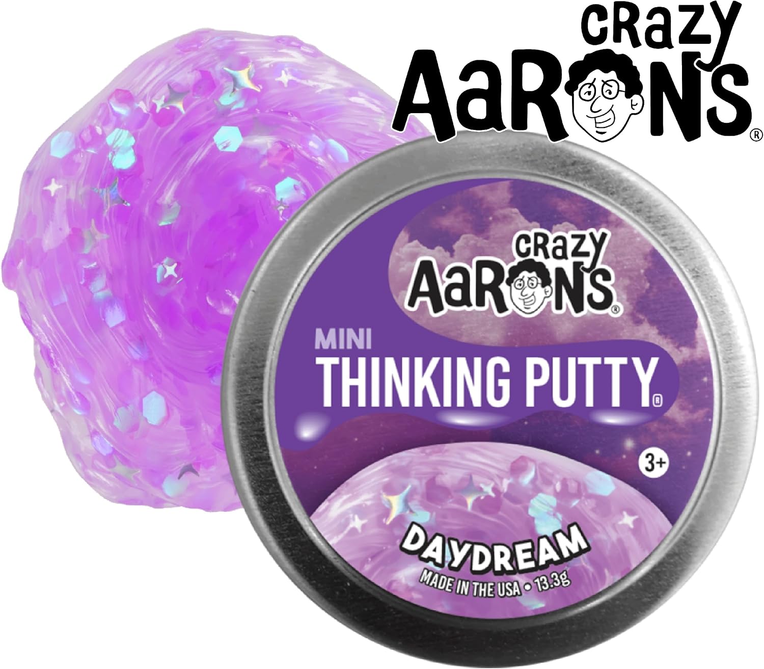 Matty's Toy Stop Crazy Aaron's Putty Mini Tins Daydream, Skate Away, Fairy Sprinkles & Love is in The Air Gift Set Bundle - 4 Pack (13.3g Each)