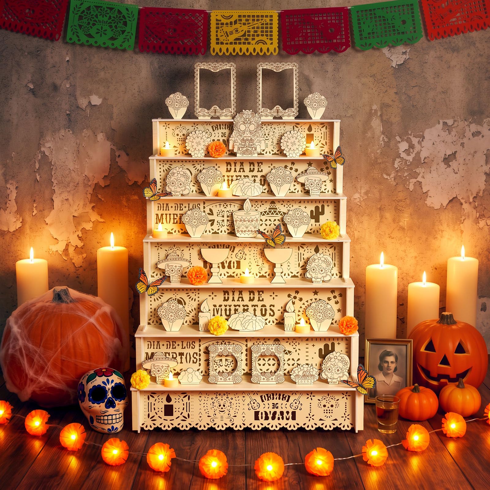 Yalikop 109 pezzi Dia De Los Muertos Kit di decorazione 40 x 67 x 70 cm