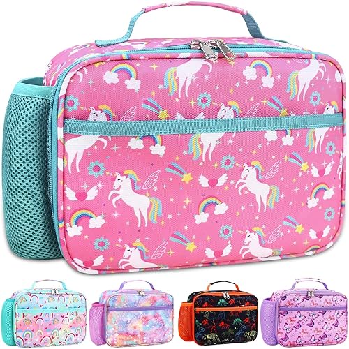 RHCPFOVR Lonchera para niños Lonchera aislada para niños y niñas, bolsa de almuerzo lavable y lonchera reutilizable a prueba de fugas para la
