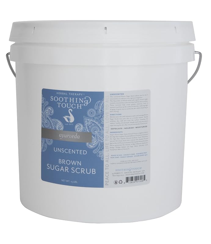 Esfoliante corporal de açúcar mascavo Soothing Touch sem fragrância, 6,8 kg