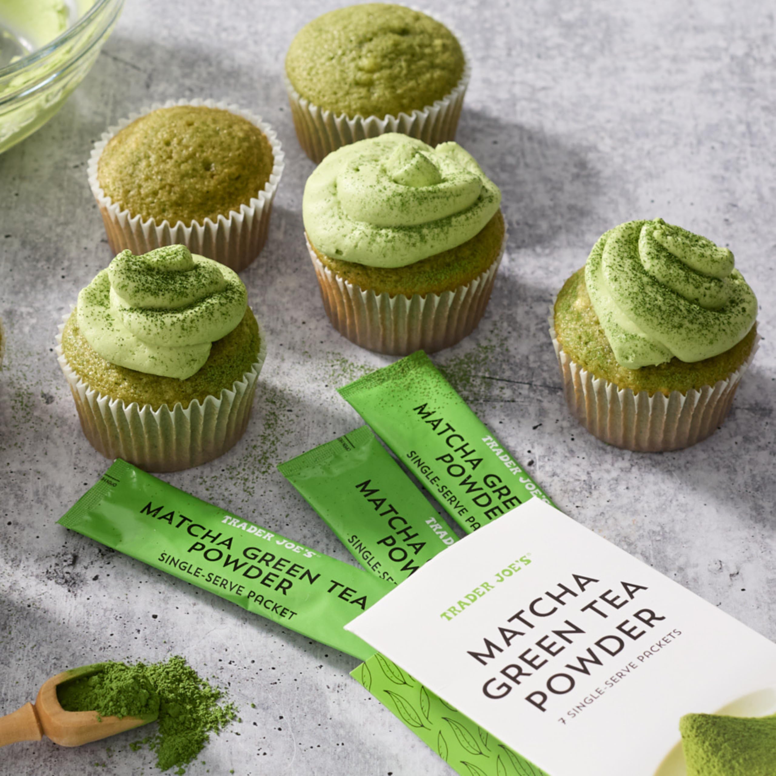 Trader Joes Matcha Green Tea Powder Convenient Single Serve Packets for Travel Home 3 Pack each with 7 — view 2