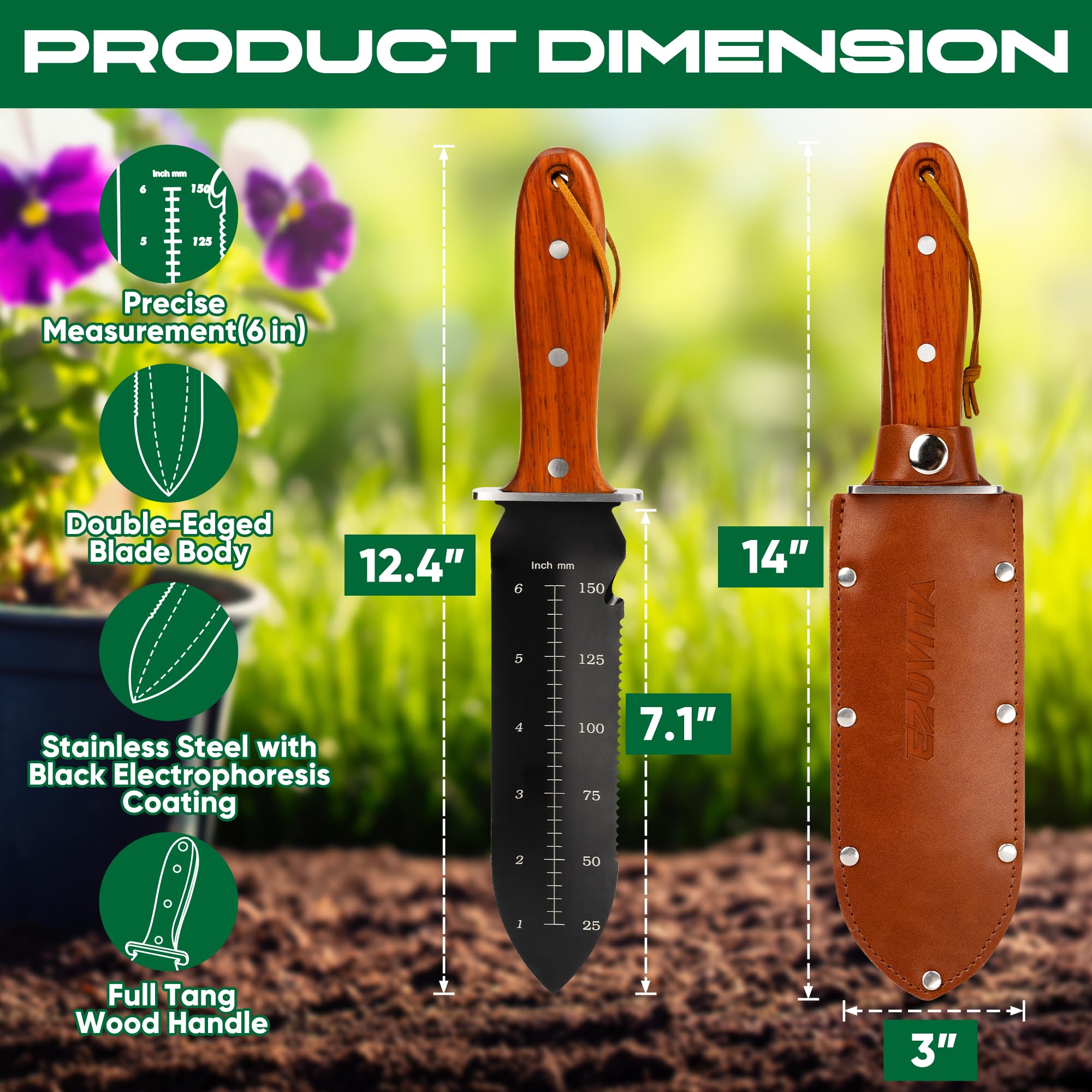 Hori Hori Garden Knife - Gardening Tool -2