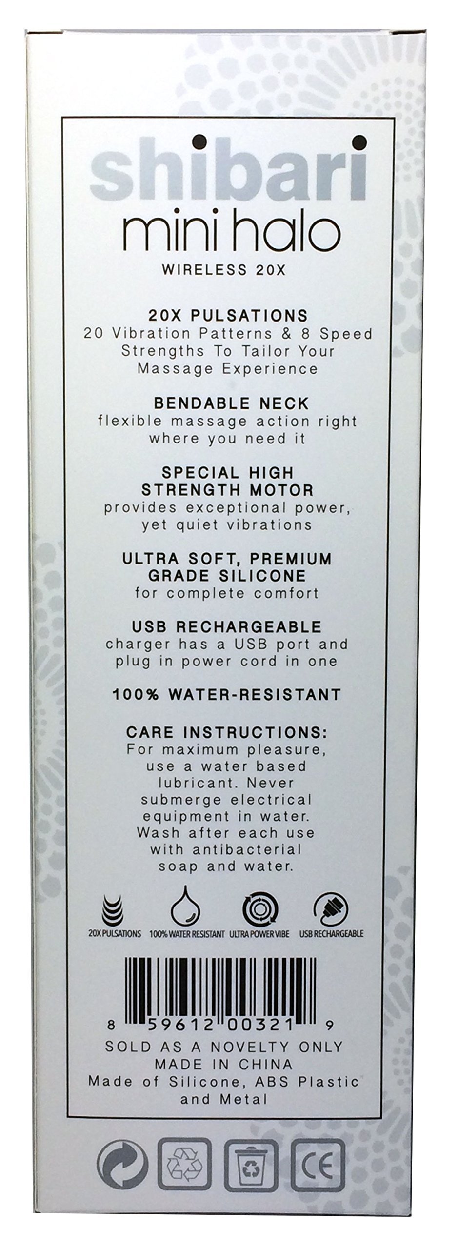 Shibari Mini Halo Vibrator, Wand Massager, Cordless, Quiet, High Power & Waterproof, Vibration Clitoris Stimulation, Adult Sex Toys, Personal Vibe for Women (): Black