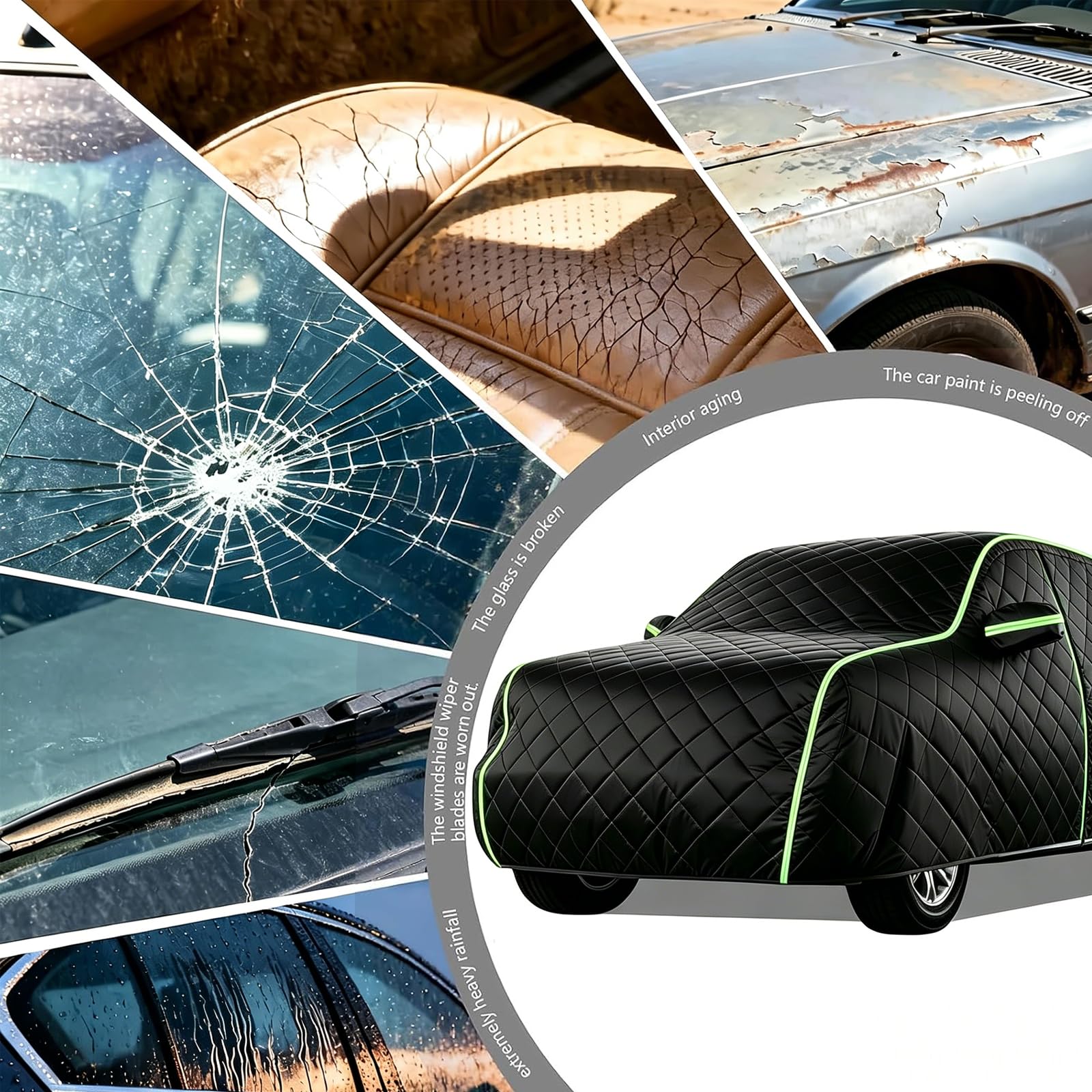 Telo Auto Antigrandine Per Aixam City Funda (2007-2025) | Copertura Auto Antigrandine Impermeabile, Resistente Al Sole, Antigraffio, Antipolvere, Cerniera Laterale xg713