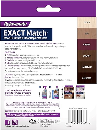 Miniatura 2 de Rejuvenate Exact Match - Marcadores de madera para reparación de muebles y pisos, 6 unidades, marcadores marrones que cubren todos los arañazos,