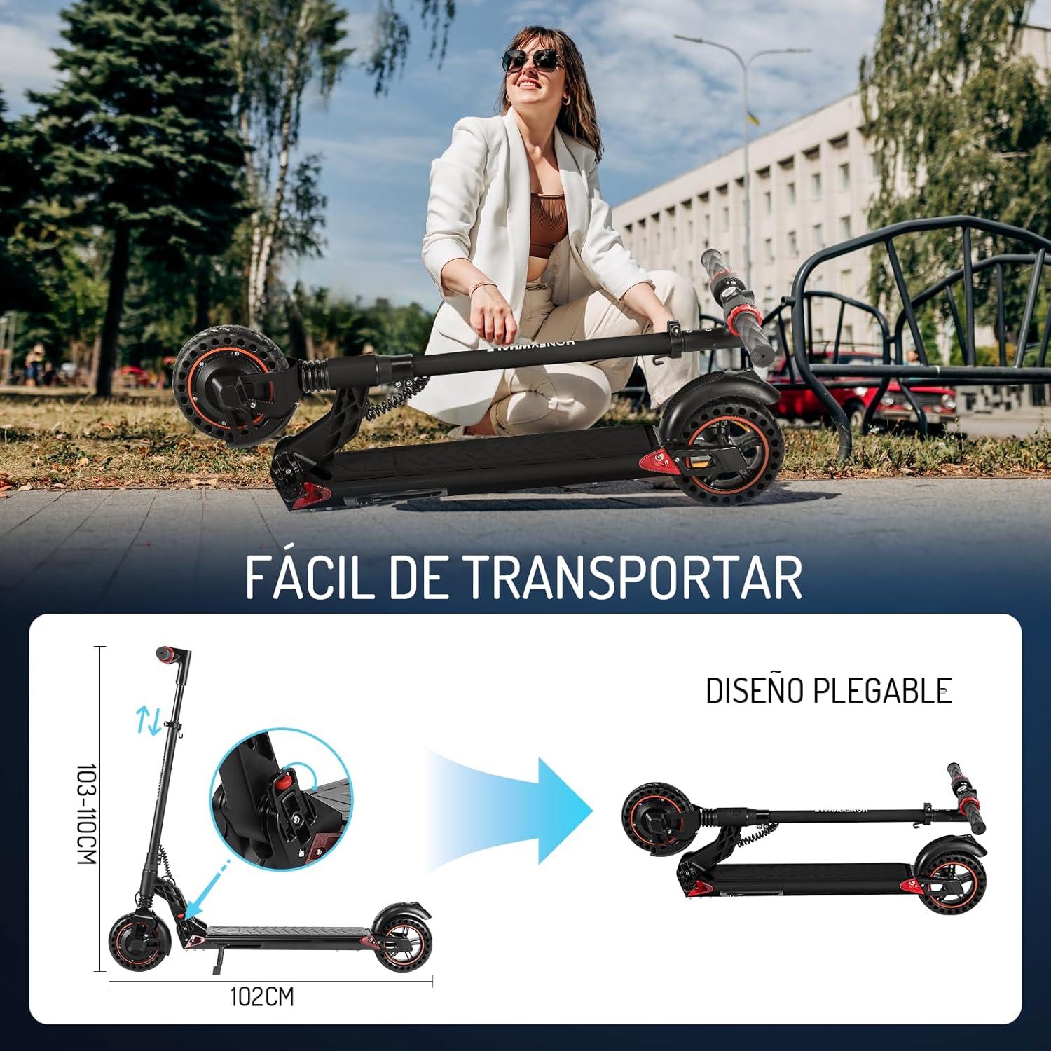 HONEYWHALE F4 Electric Scooter folding mechanism