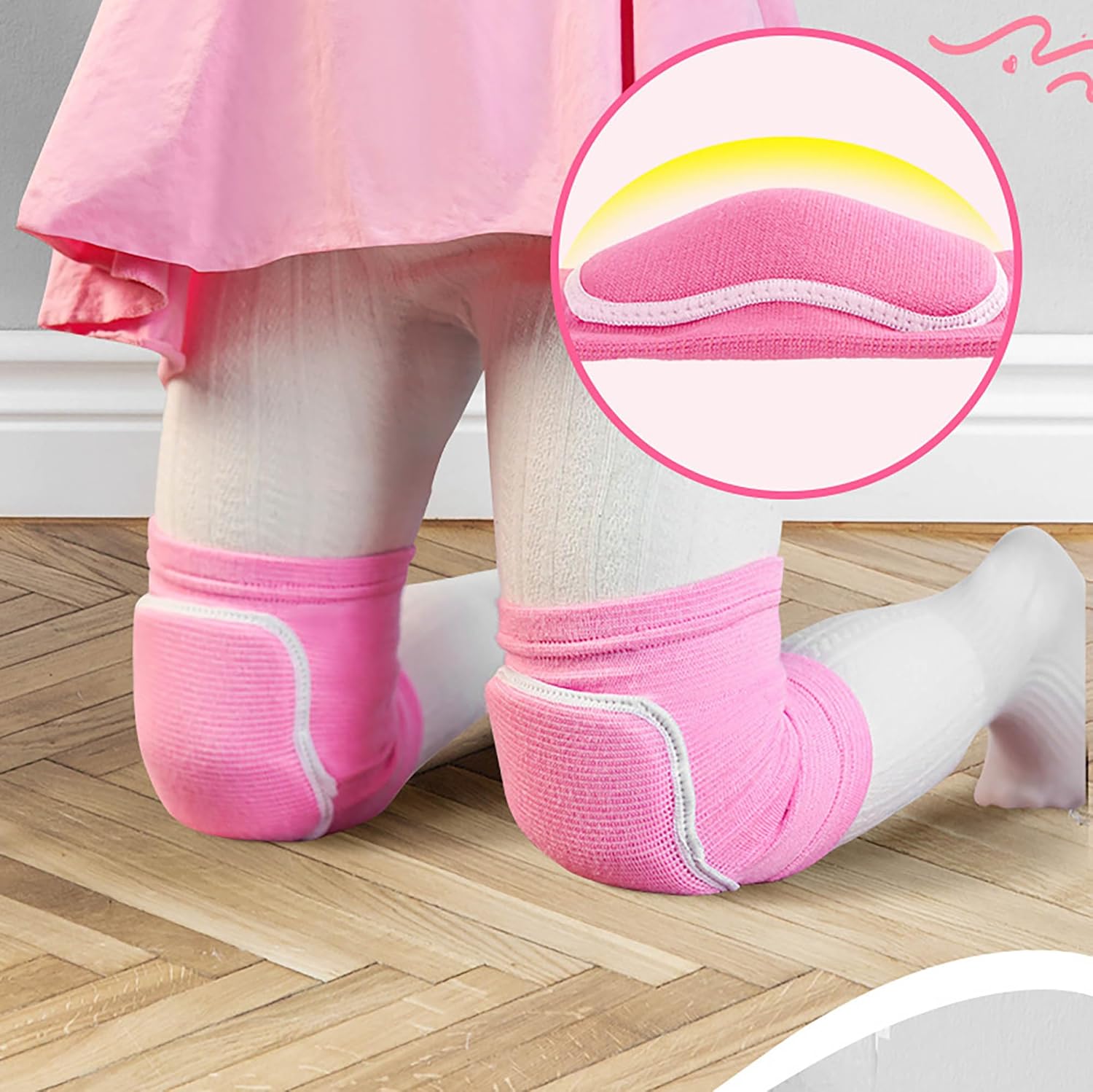 YYaaloa Knee Pads for Women, Soft Dance Knee Pads Wrestling Knee Pads Volleyball, Dancing, Football, Yoga, Basketball, and Skating Work Flexible Elastic Knee Support (Pink, Medium) - Image 3