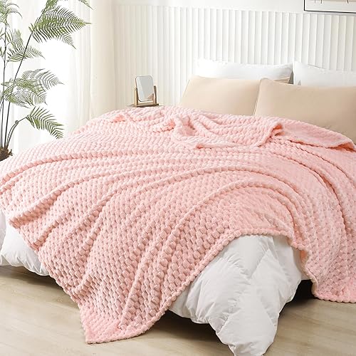 Miniatura 9 de PHF Manta de forro polar de franela ultra suave tamaño individual, manta de forro polar jacquard 3D de 4.94 ozm para otoño e invierno, no se