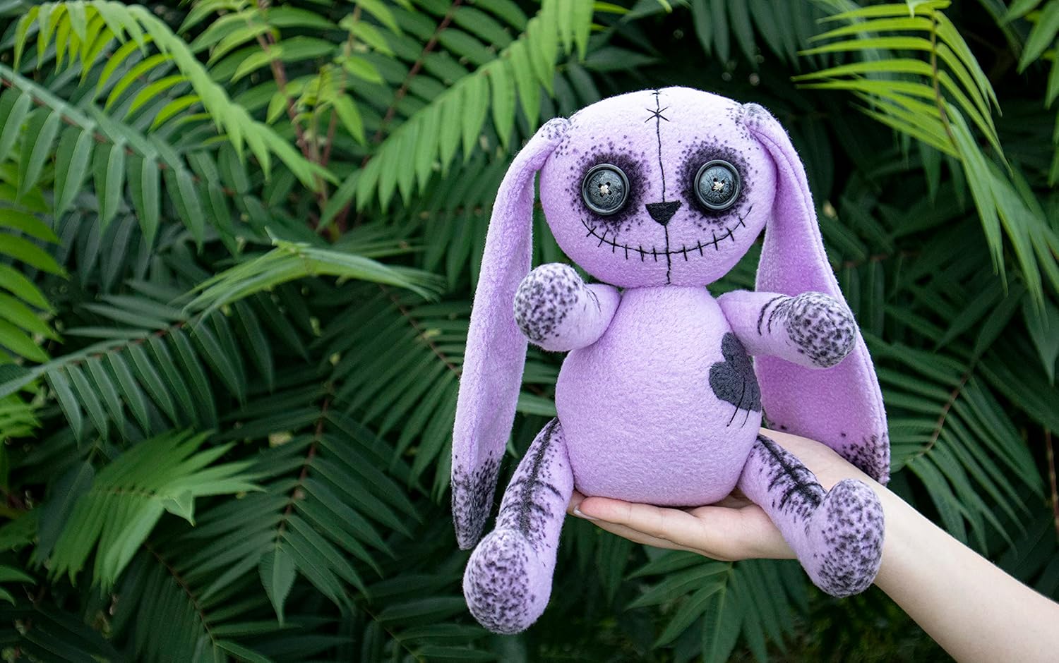 Creepy Bunny Plush Handmade Soft Toy Scary Stuffed Animal 11"