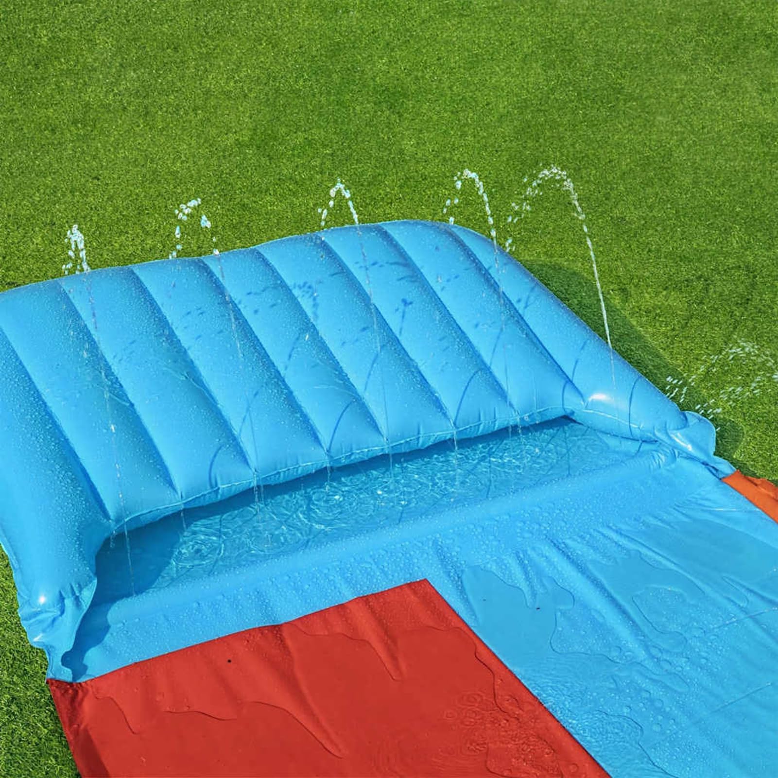 H2OGO Wasserrutsche Tsunami Splash Ramp - Doppelseitige Rutsche, Einfach Auf- und Abbau, PVC, 472x140x30,5 cm Model93320