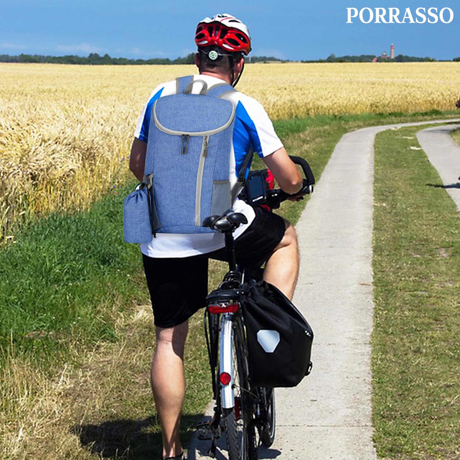 Zaino da Trekking Zaino Pieghevole Impermeabile Ultraleggero Zaino Hiking Backpack per Donna Uomo Campeggio Ciclismo Arrampicata Sport Blu Chiaro