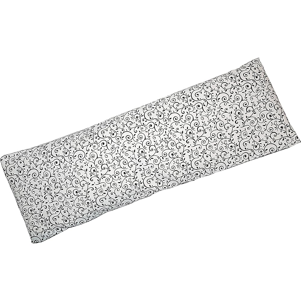 Microwavable Corn Filled Heating Pad and Cold Pack/Washable 100% Cotton Cover (Vines - Black and White, 5.25in W x 17.25in L)