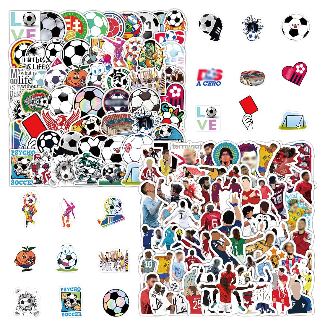 120 Pezzi Calcio Adesivi, Calcio Gioco Stickers, Impermeabile Sport Decalcomanie per Bambini, Adolescenti, Adulti