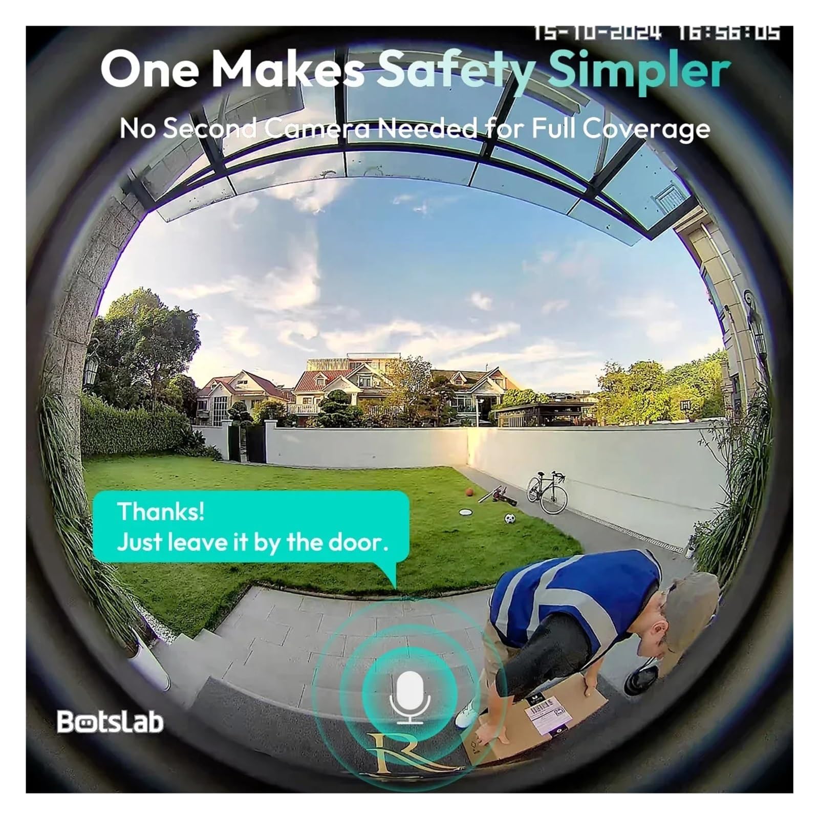 Portero automático. Cámara de Seguridad intelinte con Timbre, Video Digital inalámbrico, Ojo de pez, WiFi, bidireccional, Gran Angular de 180° Videoportero