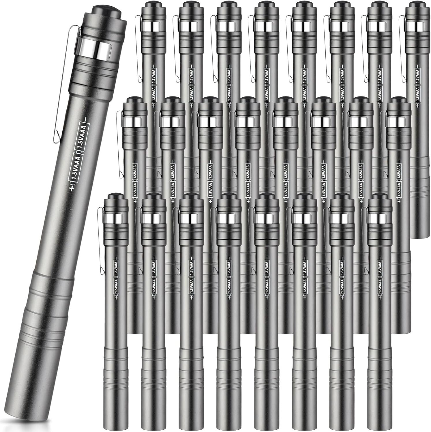 Tujoe 12 Pack LED Penlight Bulk, Pocket Flashlight with Clip, Aluminum ...