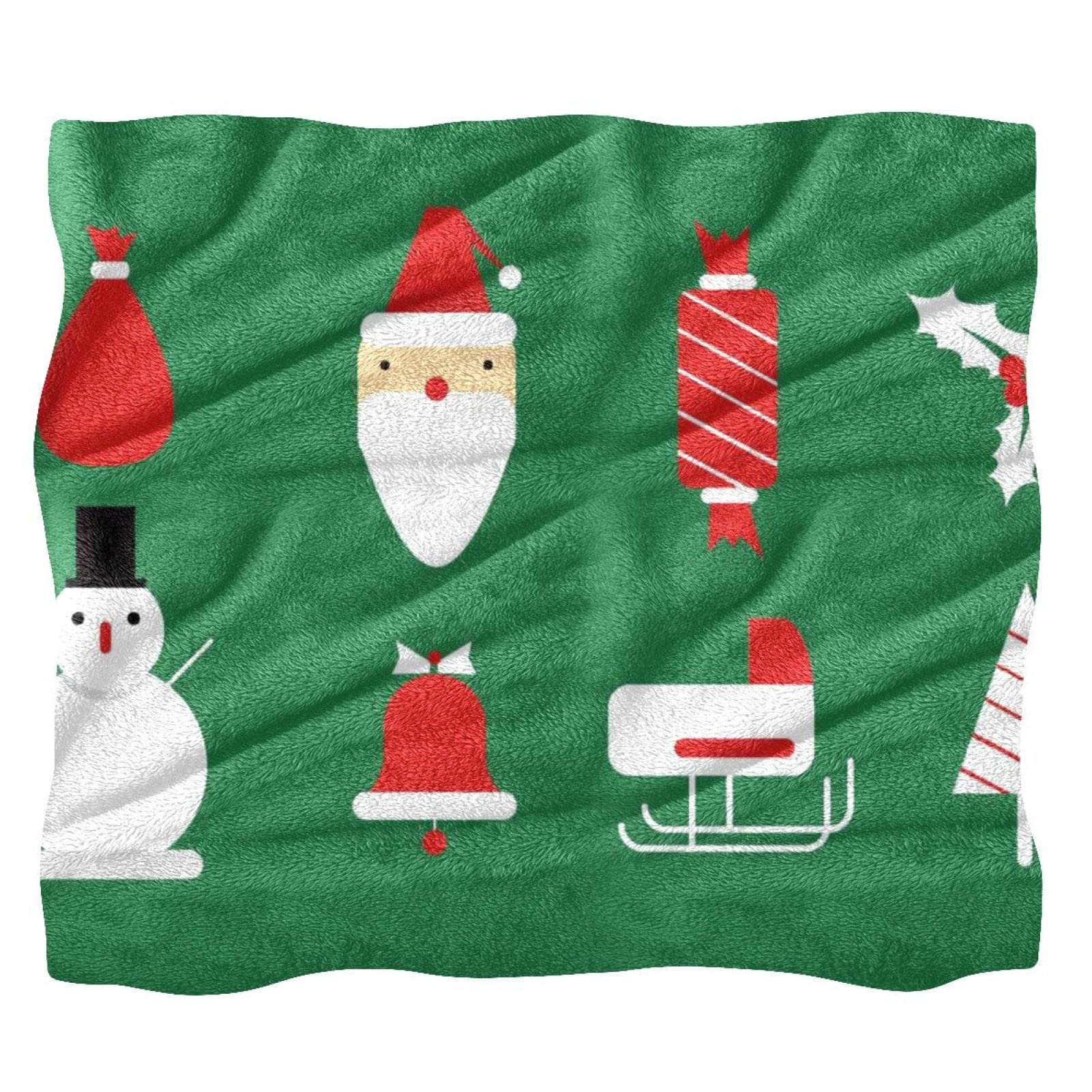 Couverture polaire douce lit et canapé avec finitions premium pour les fêtes de Noël