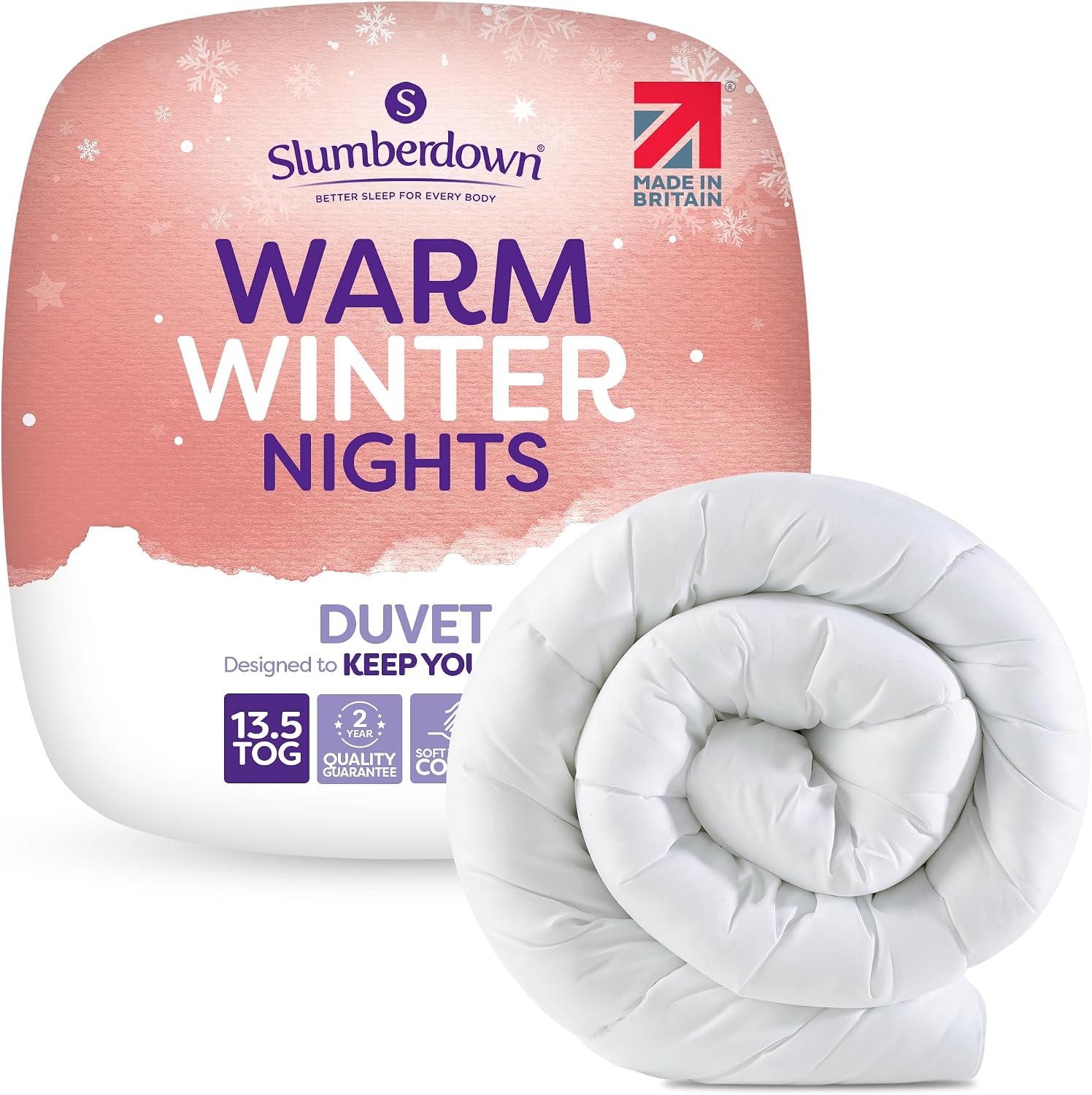 Slumberdown Warm Winter Nights Super King Duvet 13.5 Tog - Thick & Cosy Quilt for Cold Weather | Soft Touch Cover, Non-Allergenic, Machine Washable, UK-Made Bedding (260 x 220cm)