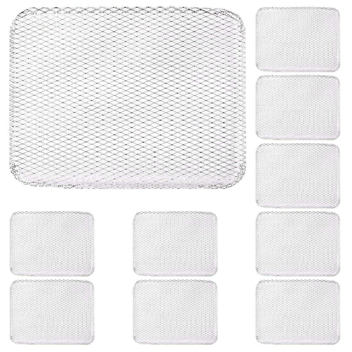 10Pcs Einweg BBQ Grill Mesh Mat Aluminium Antihaft Kochen Gitter Gitter Pad Backen Werkzeuge Outdoor BBQ Zubehör für Outdoor Camping Grillen Picknicks Hinterhöfe