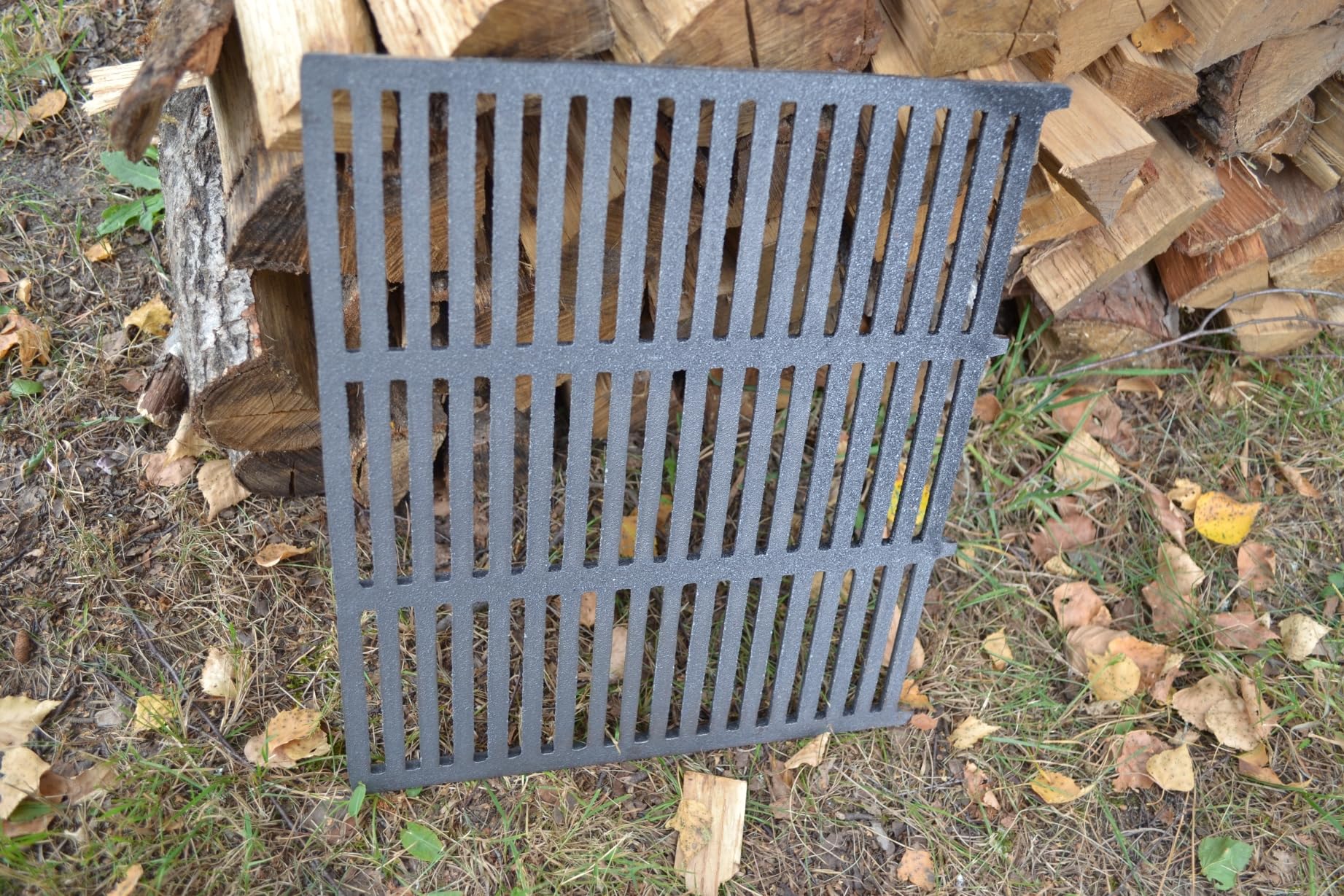 SEZAM Griglia in ghisa, 35 x 30,5 cm, griglia per cenere, griglia in ghisa, diversi diametri, adatta per camino, stufa, griglia per forno, griglia per barbecue