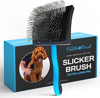 The Doodle Brush, Slicker Hundebürste für Cockapoo Pudelbürste, Hundebürste für langhaarige Hunde, Hundentwirrbürste, Hundebürsten für die Pflege - Extra lange Nadel-Slickerbürste für einfache Pflege product image