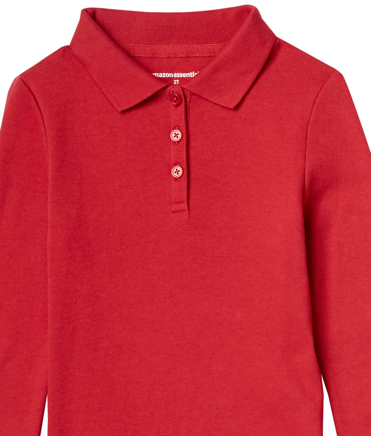 Amazon Essentials Polo in Tessuto Interlock a Maniche Lunghe Bambine e Ragazze, Confezioni Multiple