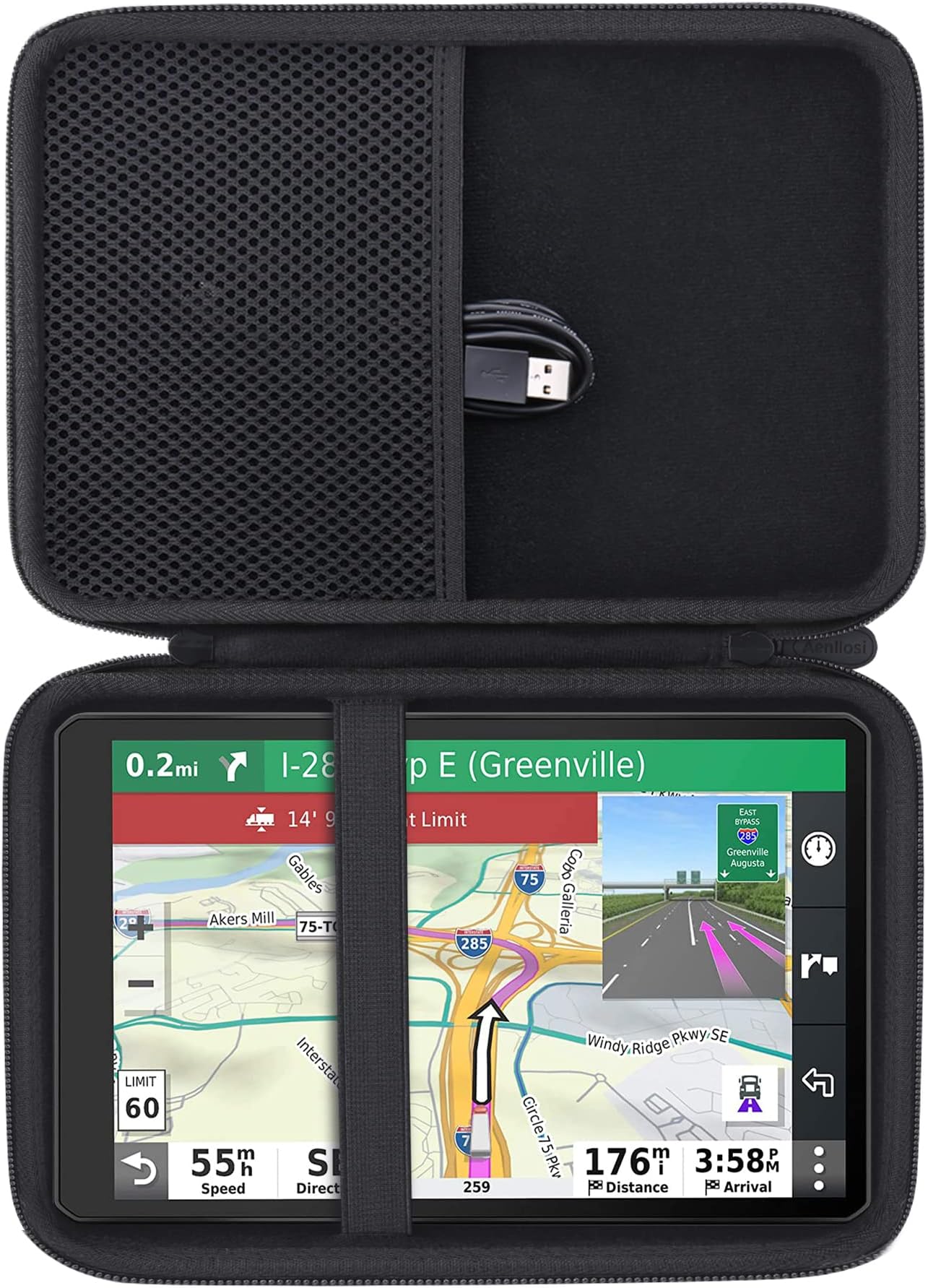 Elonbo GPS Carrying Case for 10inch Garmin dezl OTR1000