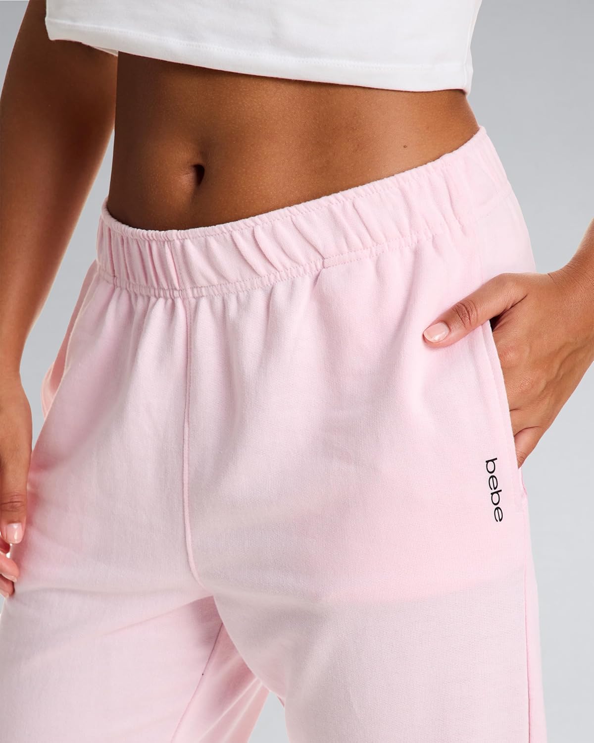 bebe Women's French Terry Jogger Sweatpants, Pockets, Loungewear Valentines Gifts for Her - Image 4