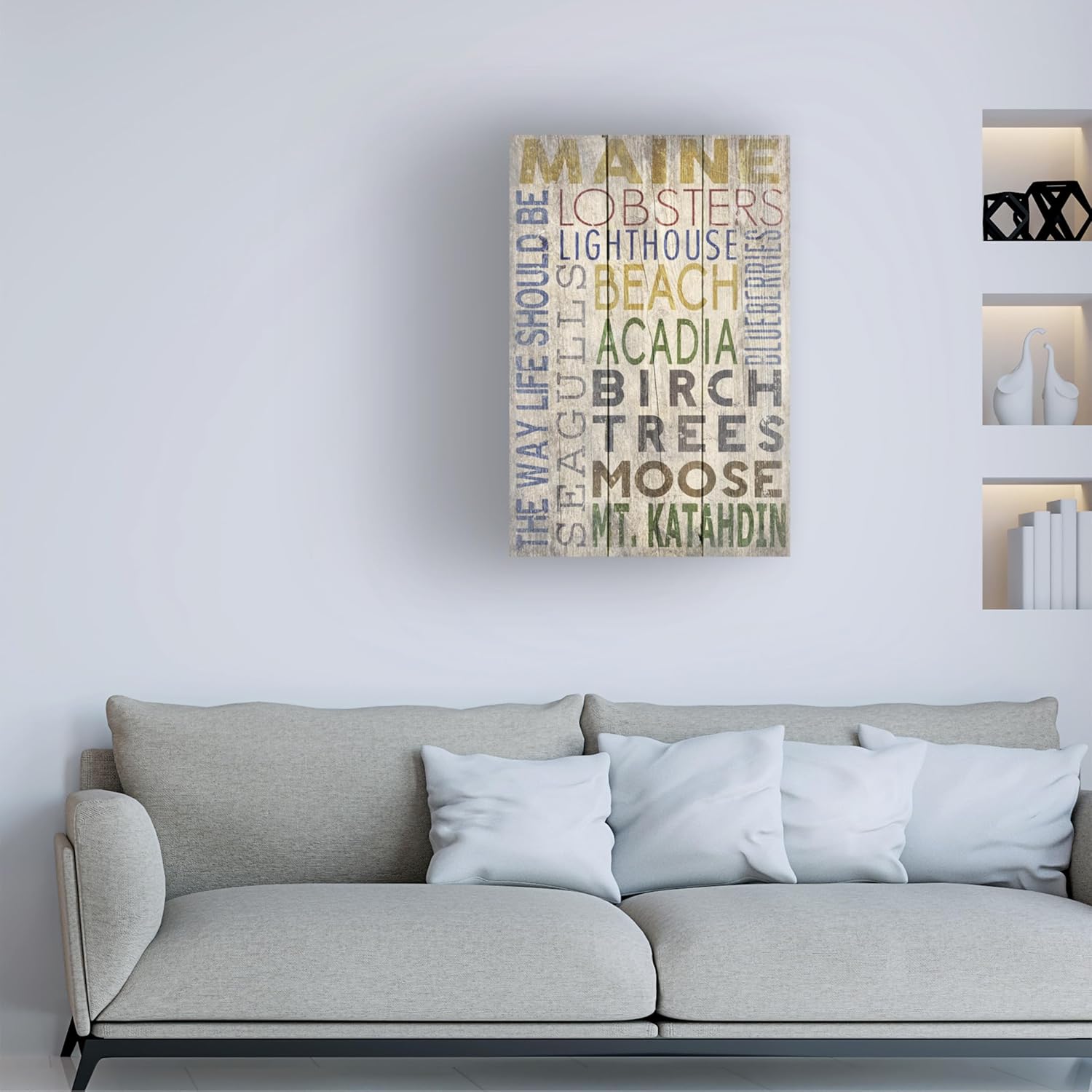 Wrapped Canvas Wall Art - Lantern Press 'Maine' Wall Art for Living Room, Bedroom, or Office Décor - 16x24