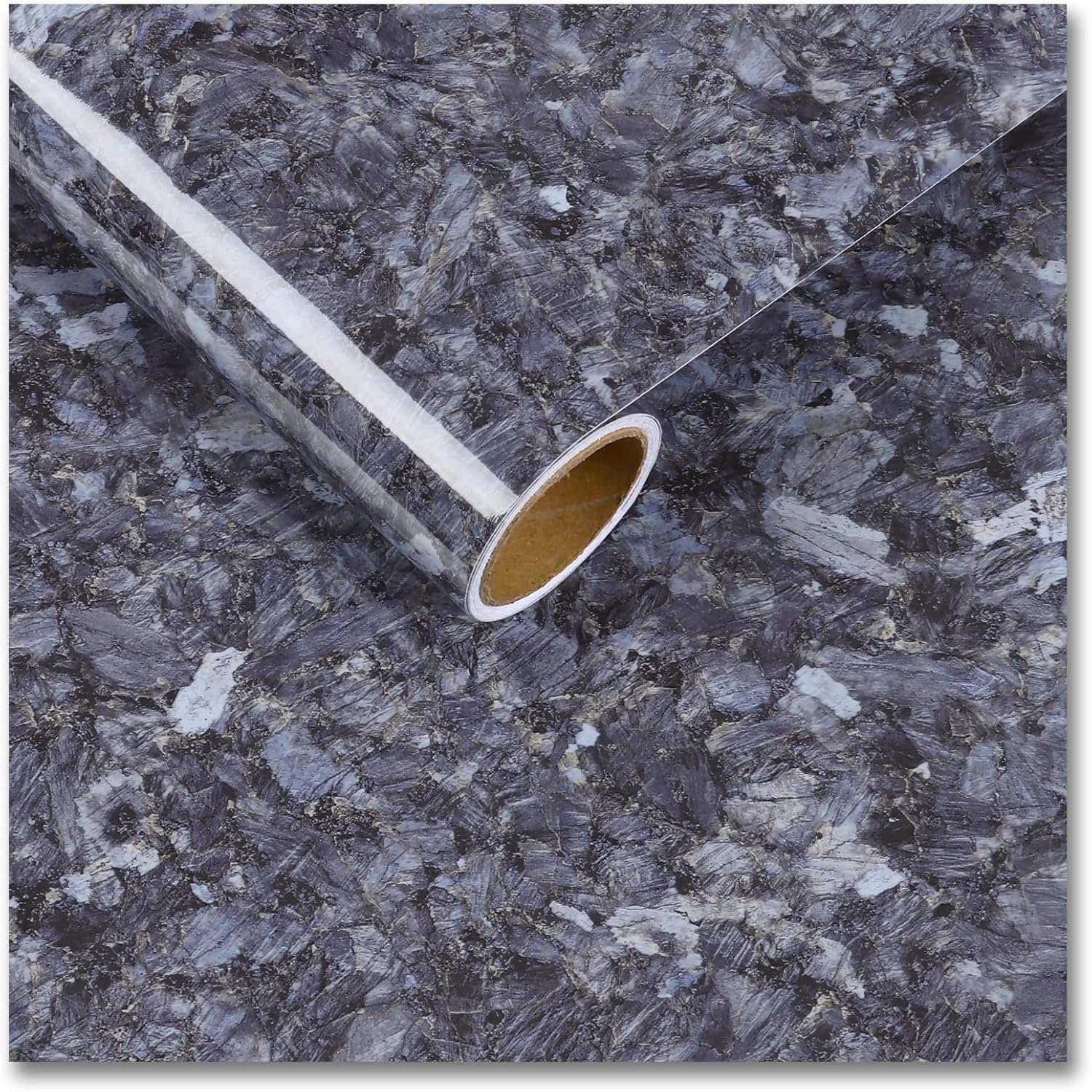 CRE8TIVE Granite Contact Paper for Countertops Blue Violet Marble Wallpaper Kitchen Counter Top Peel and Stick Waterproof Vinyl Roll 12"x354" Adhesive Marble Contact Paper for Walls Laundry Room Desks