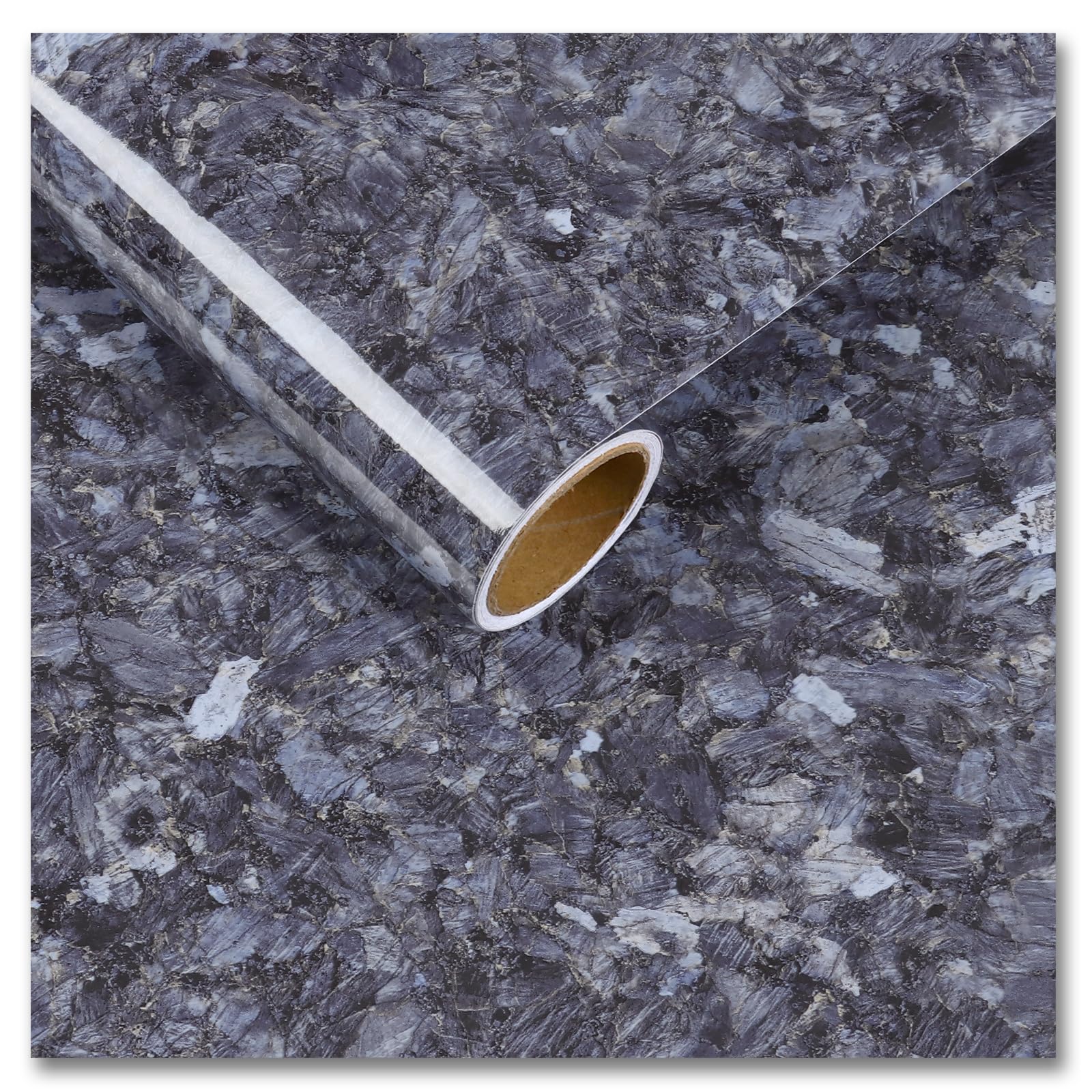 CRE8TIVE Schwarz Blau Glitzer Tapete 20cm x 900cm Klebefolie