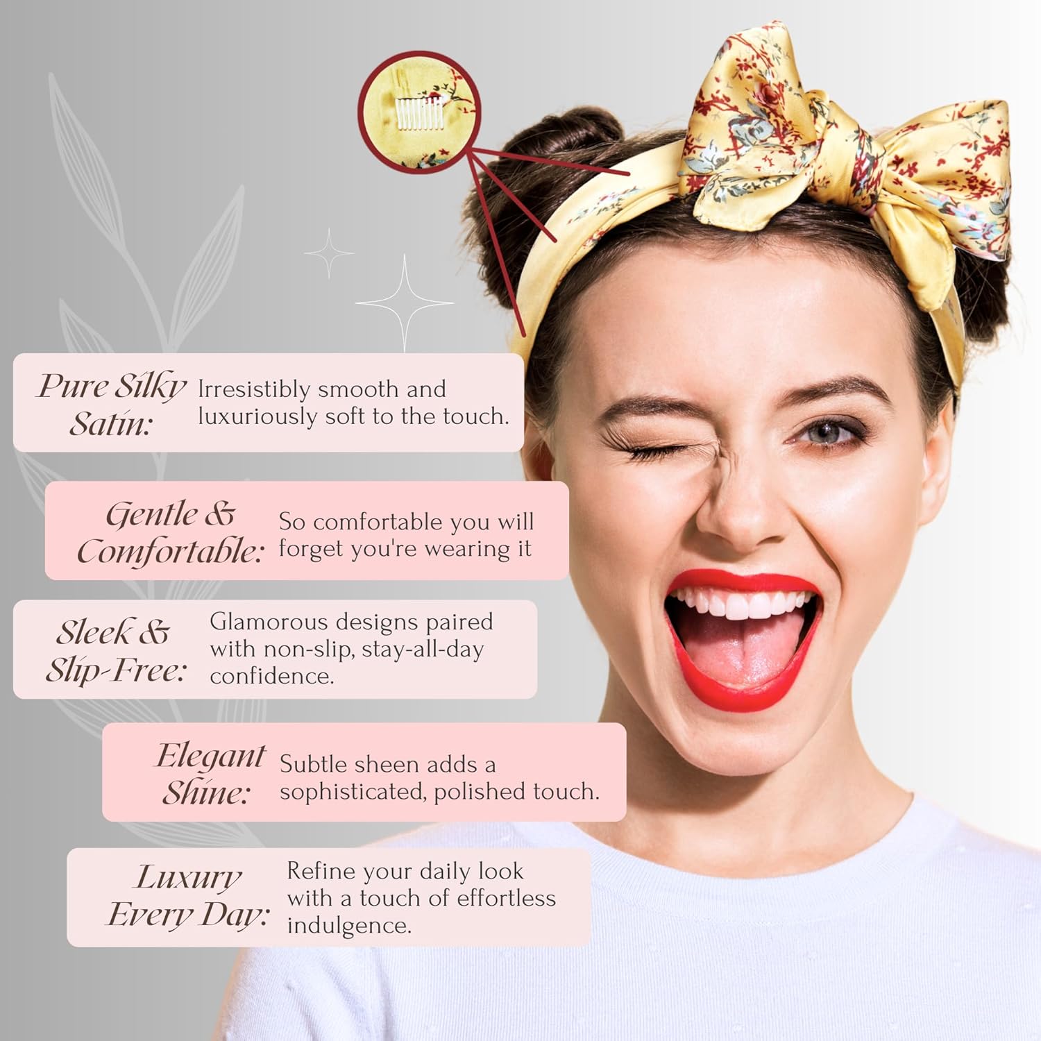 SWAY Small Satin Non-Slip Headband for Women – Luxury Satin, No Headaches, Stays Put All Day for Work. 10+ Cute Ways To Style