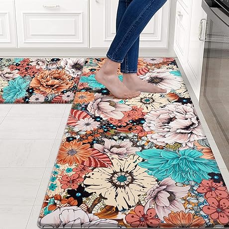 ASPMIZ Floral Kitchen Rugs