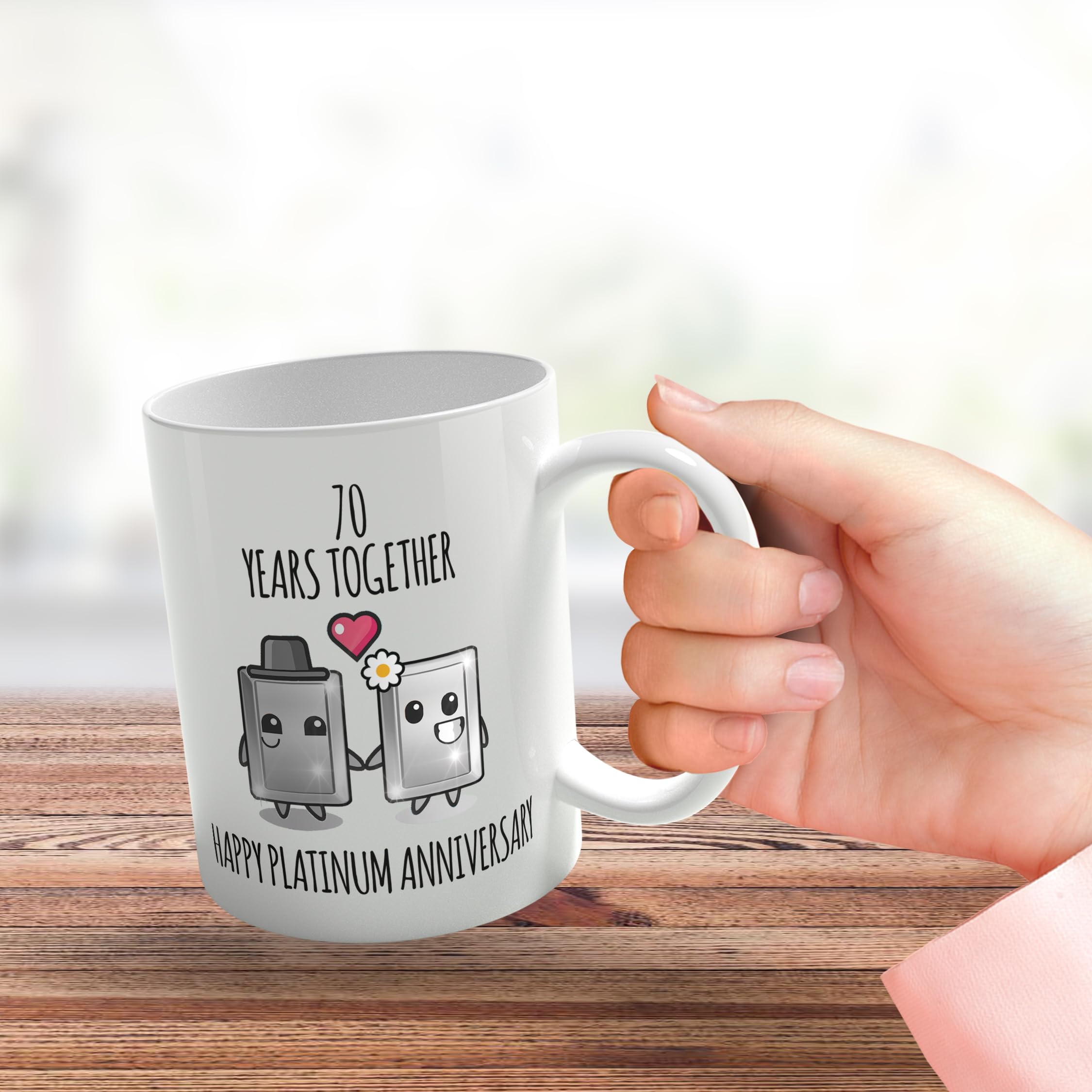 Stuff4 70th Anniversary Mug Gift for Men Women, 70 Years Together - Image 3