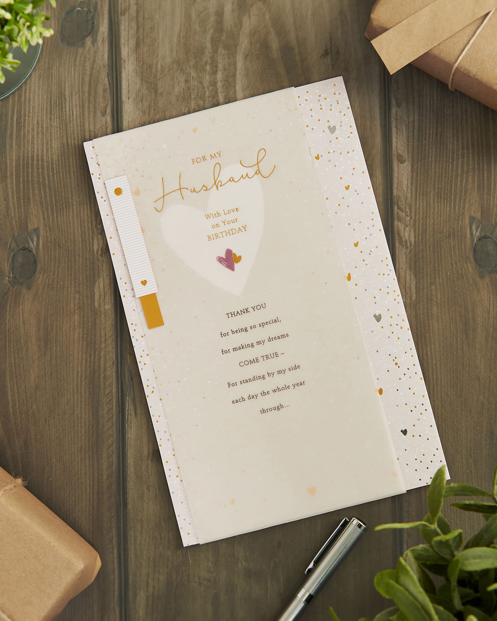 UK Greetings Husband Birthday Card - Blue Heart - Thinking Of You Range - View #7