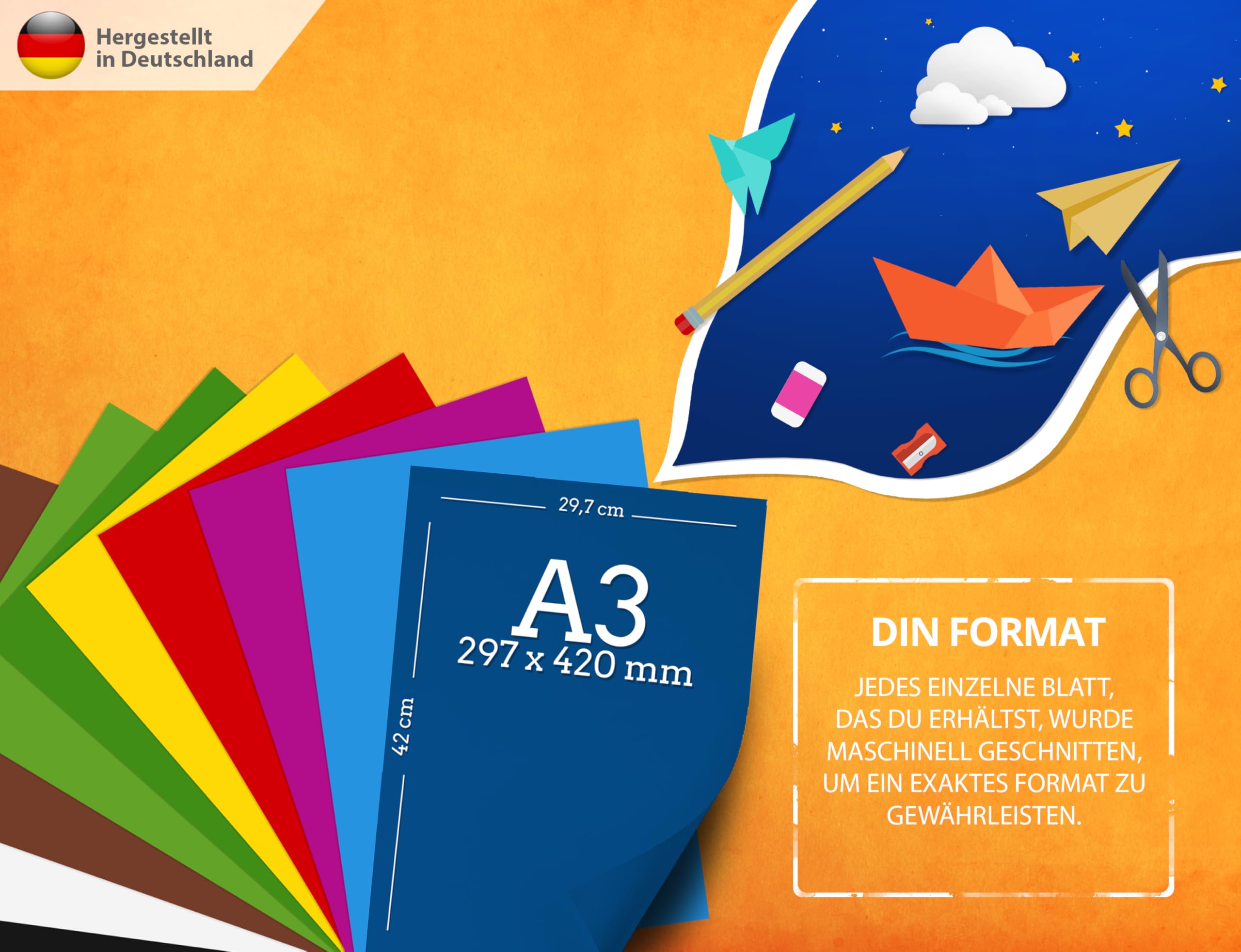 Cartoncino Colorato Blu Pastello A3 - 50 Fogli, 220 G/m², Per Scrapbooking E Hobby - Foto 9