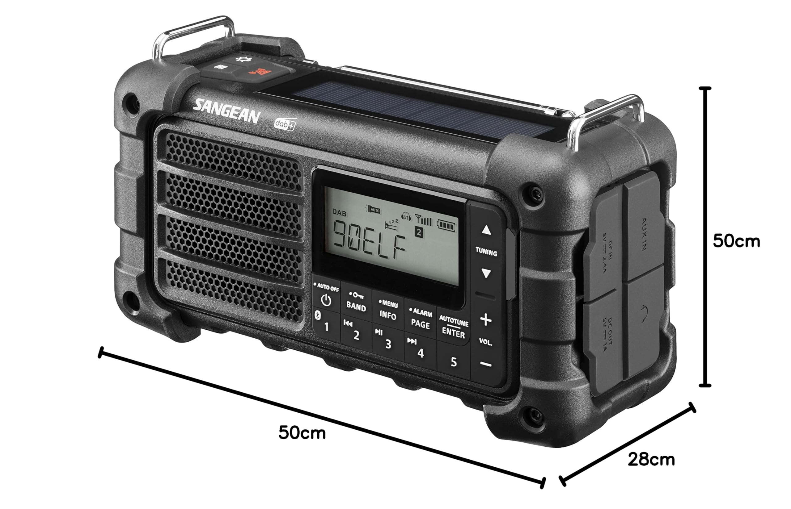 Sangean MMR-99 Radio awaryjne, korba, Solar Czarny z Dab+Med Dab+