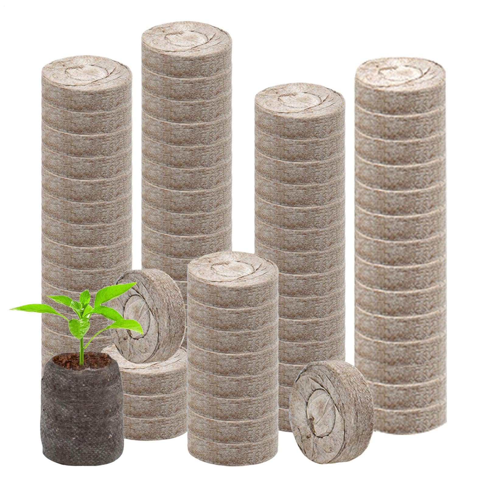Ziemia do Roślin Doniczkowych,100 sztuk mieszanki nawozów - Organiczna 30 mm torfowa ziemia doniczkowa | dla Warzyw Kwiatów Drzew Kaktusów Storczyków Bonsai Cytrusów Monstery