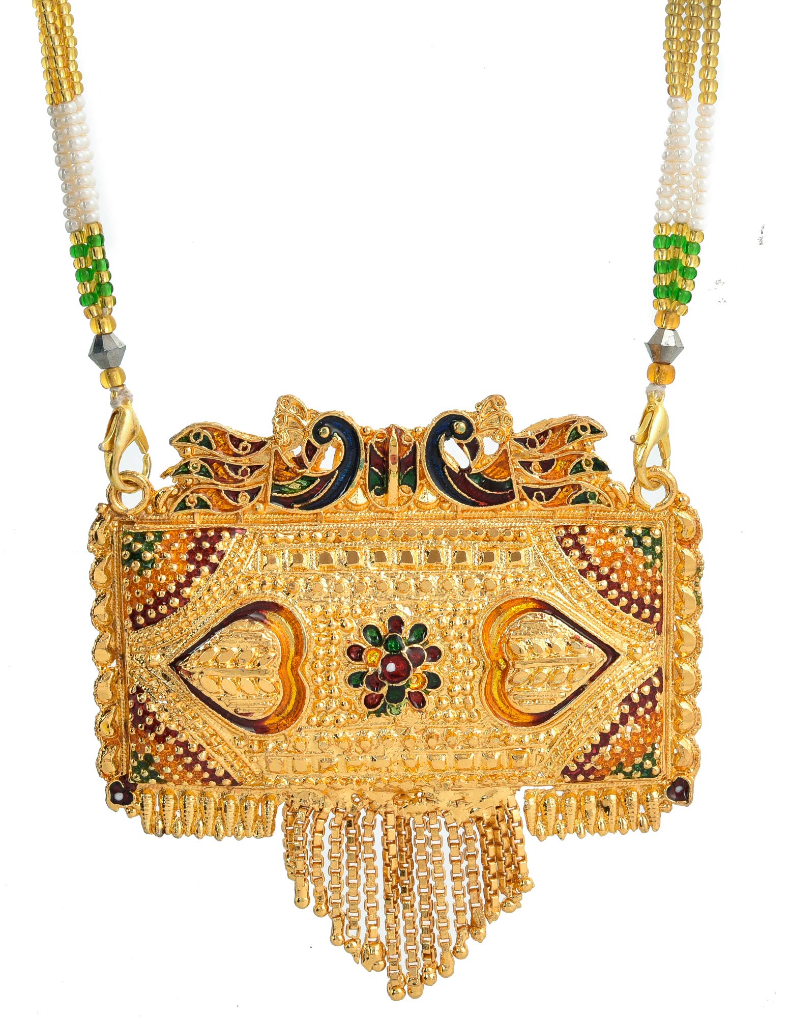 Handicraft Kottage Traditional Green and White Beads Mangalsutra Necklace Sets Jewellery for Women And Girls (B08WLS1JHK) Amazon Price History, Amazon Price Tracker