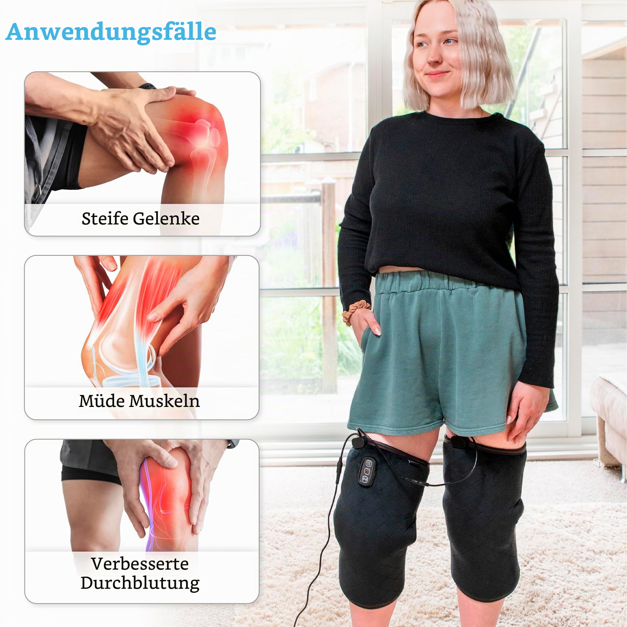 COMFIER Knie Massagegerät mit Wärme, Vibration Knie-Massagegerät, beheizte Kniebandage Wrap für Stress Relief，Geschenke für Männer und Frauen