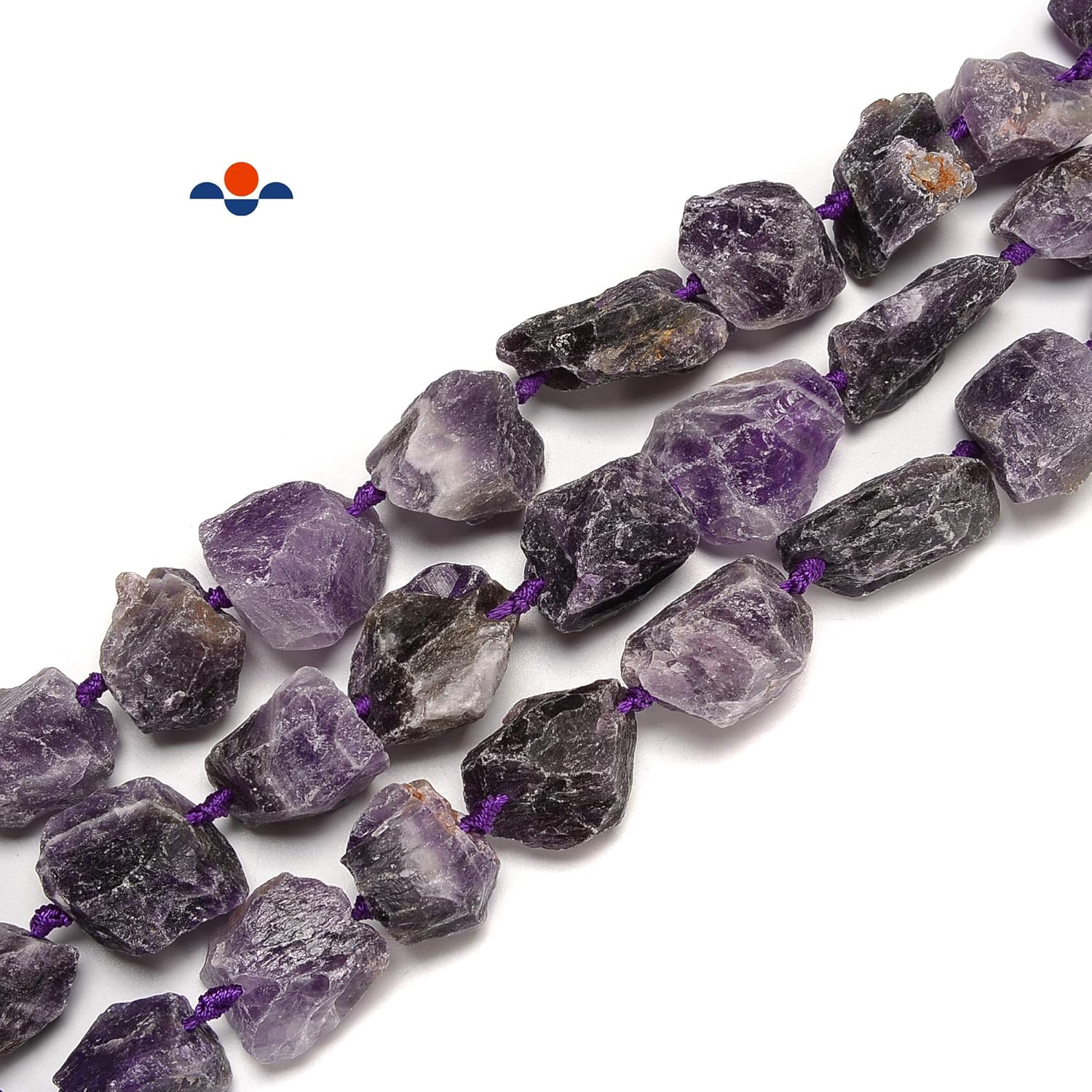 JM Design Dark Amethyst Rough Nugget Chunks Beads Size 20-30mm 15.5'' Strand for Jewelry Making