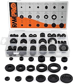125pc 18 Sizes Rubber Grommet Kit - Includes Rubber Grommets for Wiring, Rubber Hole Plugs, and Automotive Firewall Grommet (1/4” 5/16” 1/2” 7/32” 3/8” 9/16” 5/16” 5/8” 3/4” 7/8” 15/16” 21/32” 1”)