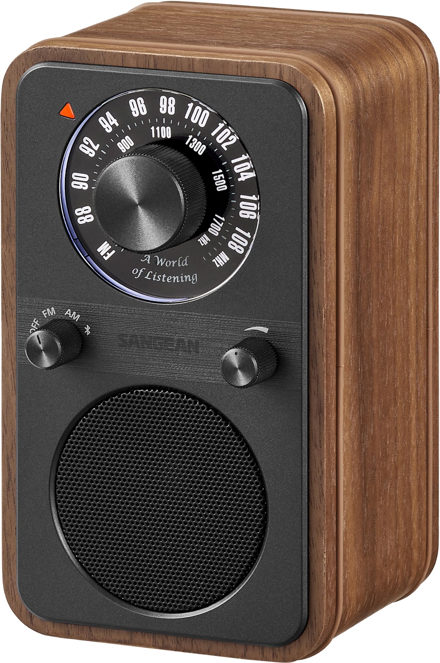 Sangean WR-9 Portables FM-Radio Echtholz-Geh?use flexible Aufstellm?glichkeit Nussbaum Vintage (A500548)