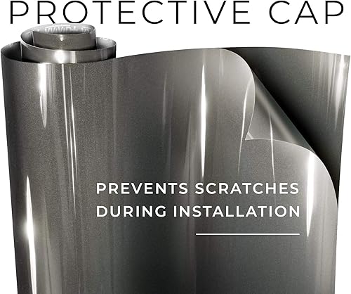 Miniatura 5 de VViViD + Rollo de película de repuesto de vinilo gris carbón caramelo ultra brillante para automóvil, con tecnología de liberación de aire nano,