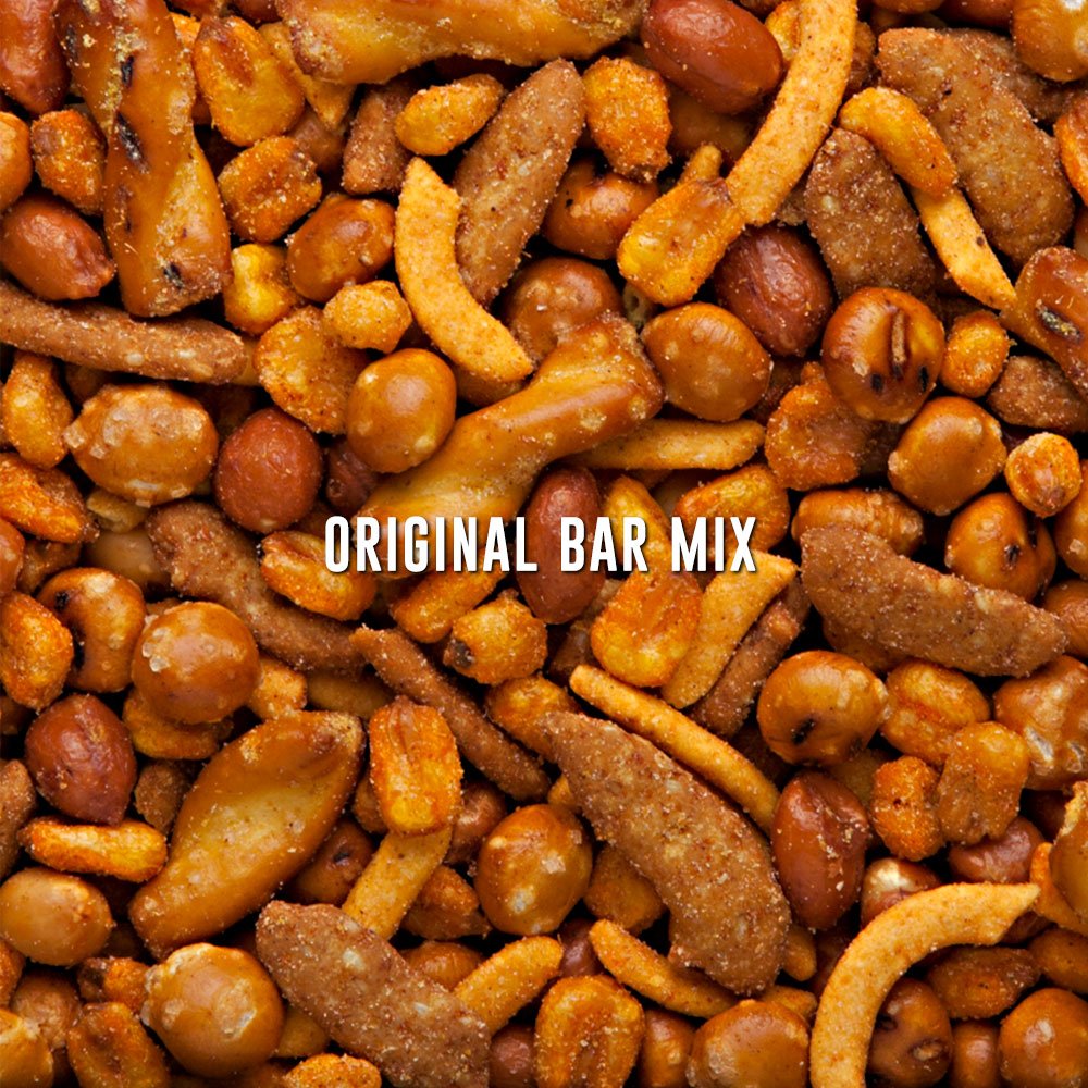 BEER NUTS Original Bar Mix - Pretzels, Cheese Stix, Sesame Stix, Insane Grain - 9oz Resealable Can (Pack of 2)